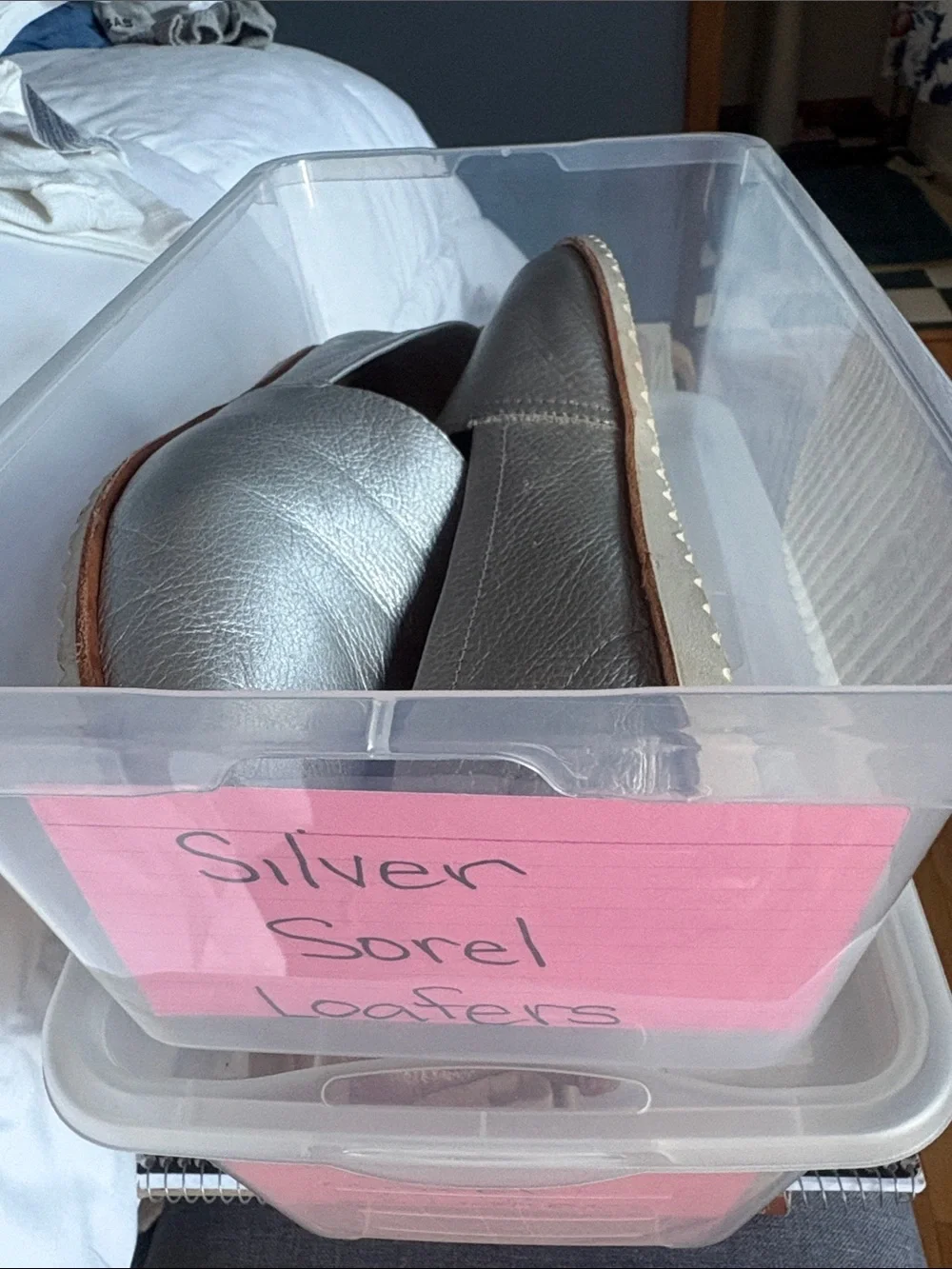 Silver Slip-On Sorel Women’s Loafers - Comfortable Casual Shoes